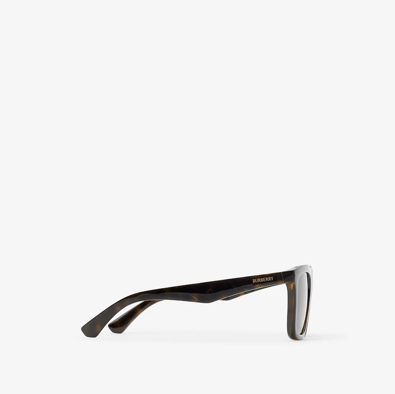 Embossed Check Square Sunglasses in Tortoiseshell - Men | Burberry® Official