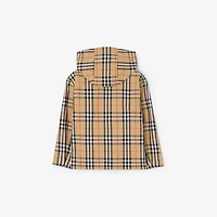 Check Nylon Hooded Jacket in Sand beige | Burberry® Official