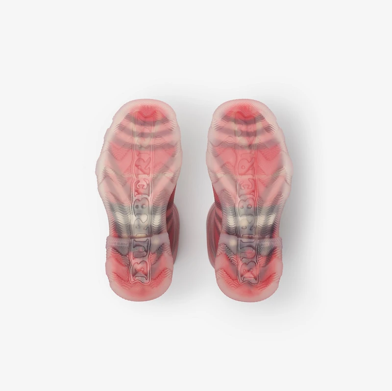 Check Rubber Marsh High Boots in Poppy red