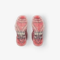 Check Rubber Marsh High Boots in Poppy red