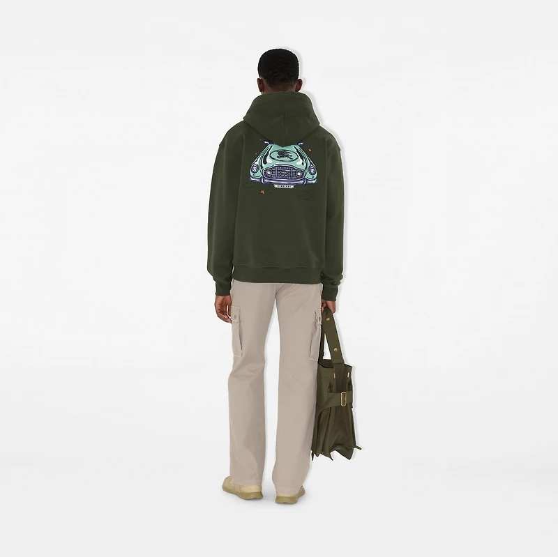 Car Cotton Hoodie in Yew green - Men | Burberry® Official