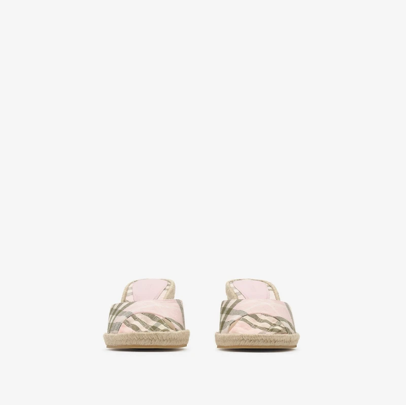 Check Mews Espadrille Mules​ in Mallow pink - Women | Burberry® Official