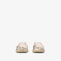 Check Mews Espadrille Mules​ in Mallow pink - Women | Burberry® Official