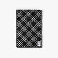Wide Check Wool Silk Scarf in Black/calico | Burberry® Official