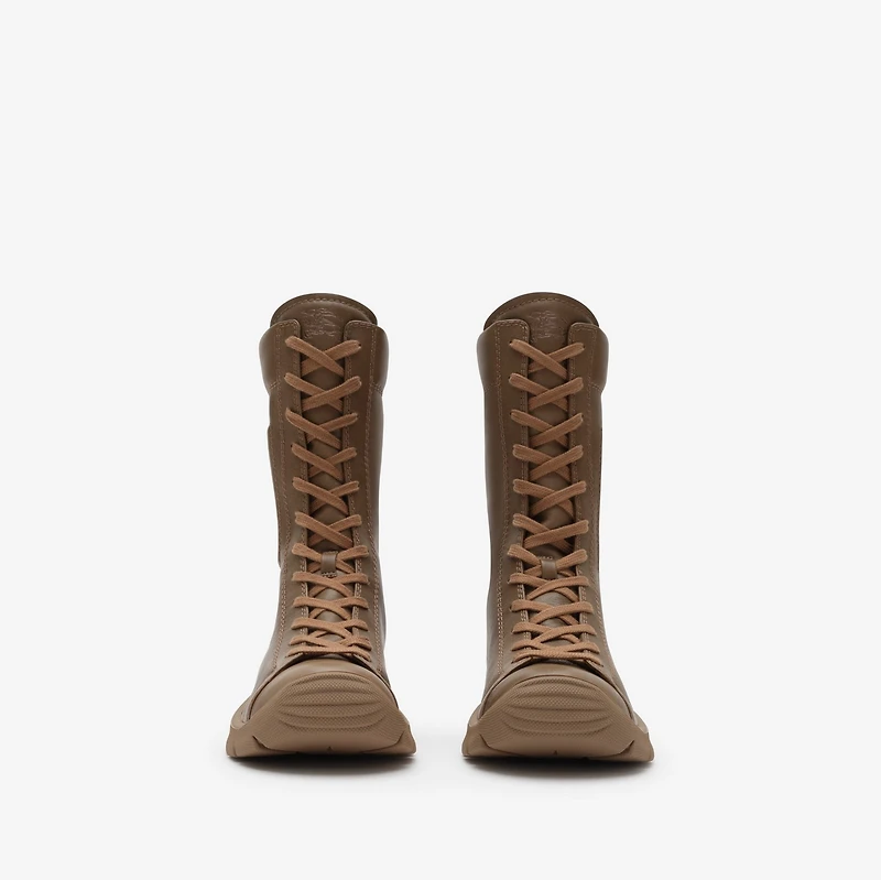 Leather Tone Boots in Sun-baked brown - Women | Burberry® Official
