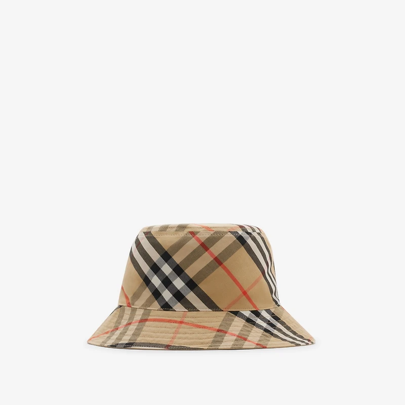 Reversible Gabardine Bucket Hat in Flax beige/sand beige - Men | Burberry® Official