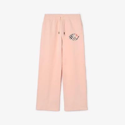 Check Knight Stamp Cotton Track Pants in Compact pink - Women | Burberry® Official