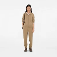 Cashmere Blend Zip Hoodie in Flax - Women | Burberry® Official