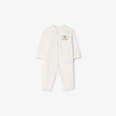 Knight Stamp Cotton Jumpsuit in Chalk white - Children | Burberry® Official