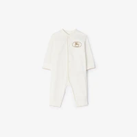 Knight Stamp Cotton Jumpsuit in Chalk white - Children | Burberry® Official