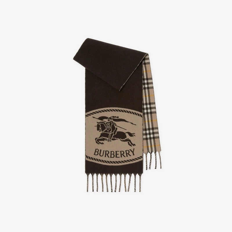 Reversible Knight Stamp Scarf in Vole | Burberry® Official