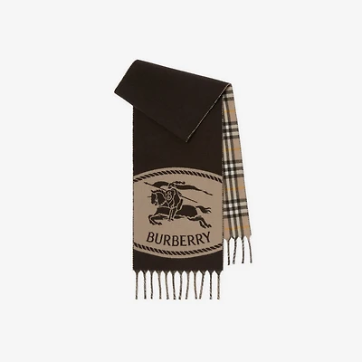Reversible Knight Stamp Scarf in Vole | Burberry® Official