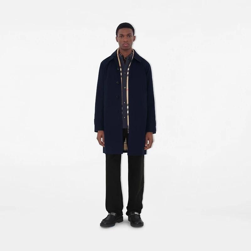 Mid-length Camden Heritage Car Coat in Coal blue - Men, Cotton Gabardine | Burberry® Official