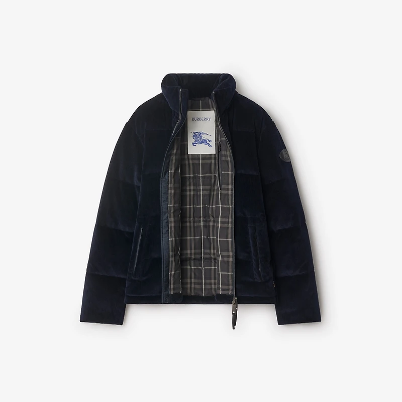 Corduroy Puffer Jacket in Navy - Men | Burberry® Official