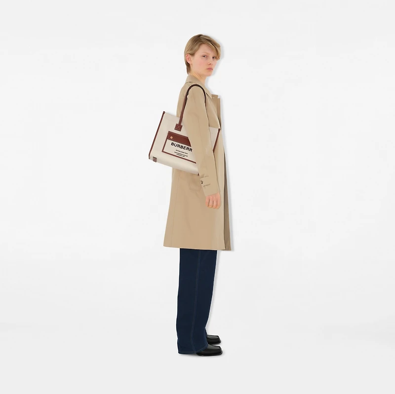 Small Freya Tote in Natural/tan - Women, Canvas | Burberry® Official