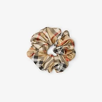 Check Silk Scrunchie in Sand | Burberry® Official