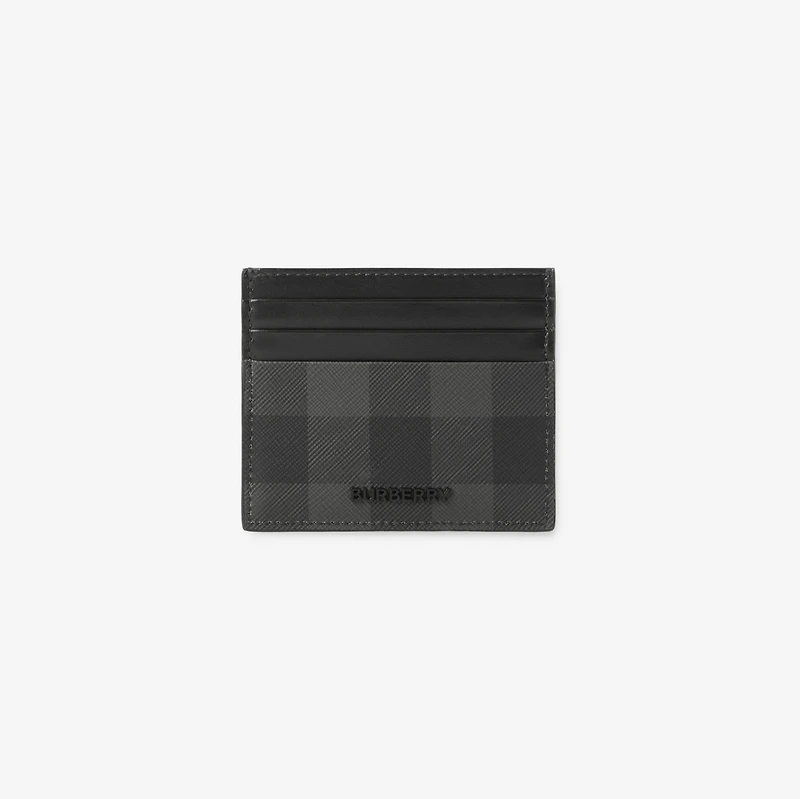 Tall Check Card Case in Charcoal - Men | Burberry® Official