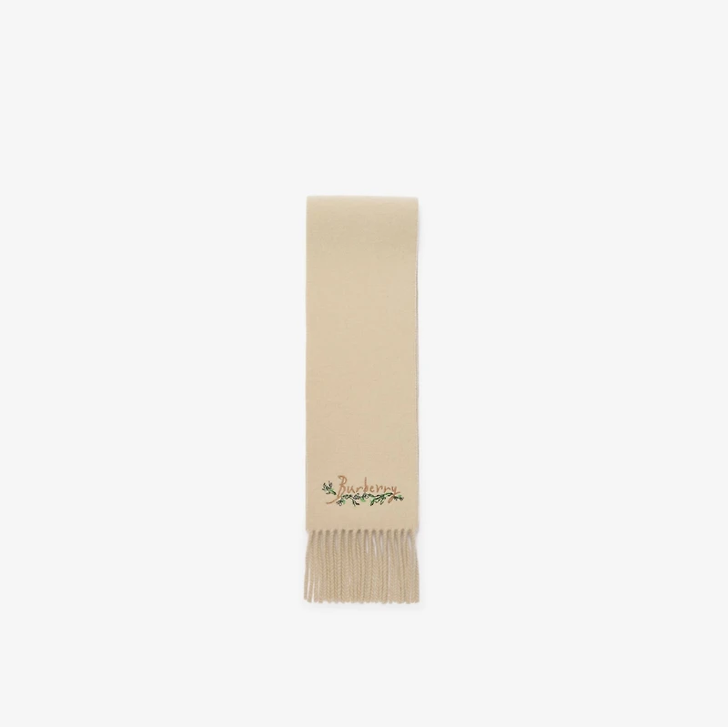 Narrow Brave Little Tree Cashmere Scarf in Nutmeg beige | Burberry® Official