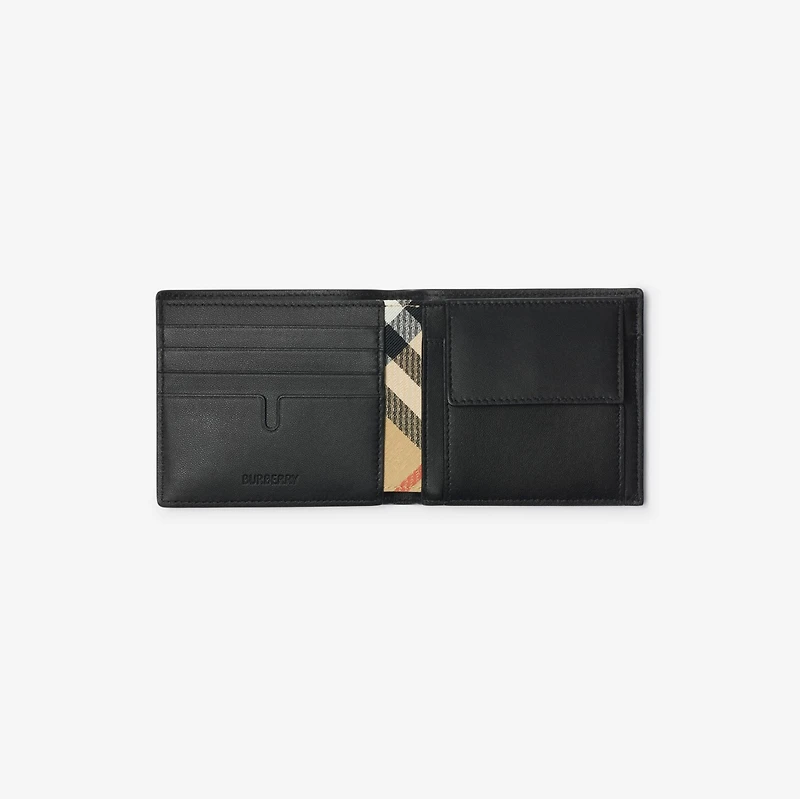 Knight Stamp Bifold Coin Wallet in Black - Men | Burberry® Official