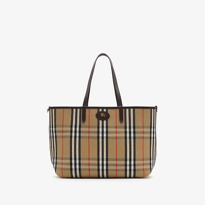 Medium Reversible Bloomsbury Tote​ in Peat brown/sand beige - Women | Burberry® Official
