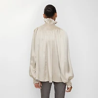 Geometric Silk Blouse in Taupe beige - Women | Burberry® Official