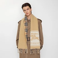 Reversible Knight Stamp Scarf in Sand | Burberry® Official