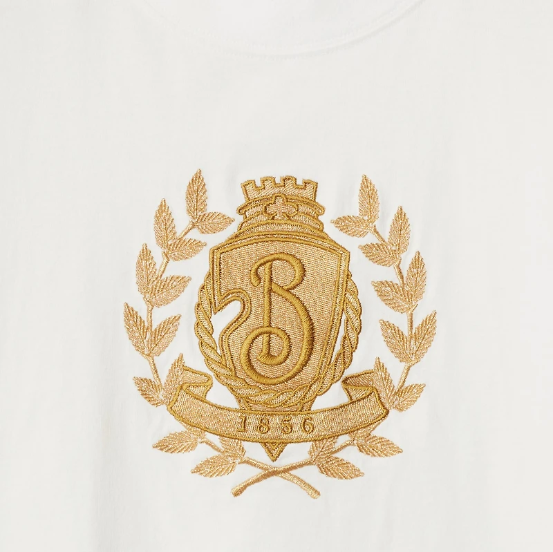 B Crest Cotton T-shirt in Chalk - Women | Burberry® Official