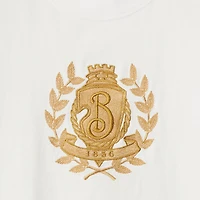 B Crest Cotton T-shirt in Chalk - Women | Burberry® Official