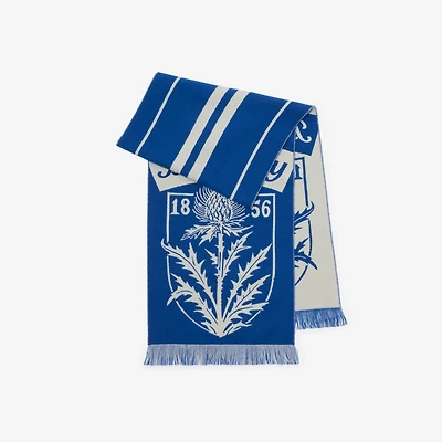 Thistle Shield Wool Scarf in Flag blue | Burberry® Official