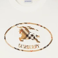 Check Knight Stamp Cotton T-shirt in Chalk white - Men | Burberry® Official