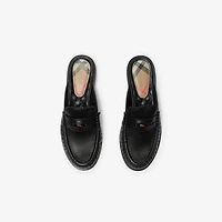 Leather Cadet Mules in Black - Women | Burberry® Official