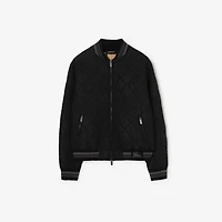 Micro Check-stitch Nylon Blend Bomber Jacket in Black - Men | Burberry® Official