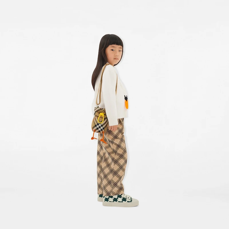 Duck Check Nylon Bottle Holder in Sand - Children | Burberry® Official