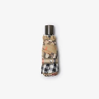 Check Folding Umbrella in Sand | Burberry® Official
