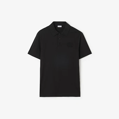 Cotton Polo Shirt in Black - Men | Burberry® Official