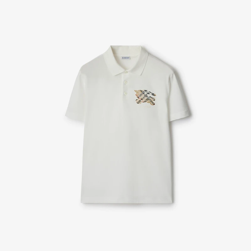 EKD Check Cotton Polo Shirt in Chalk white - Men | Burberry® Official
