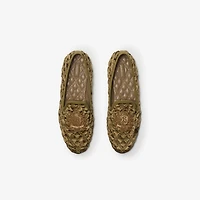 Quilted Velvet Estate Slippers​ in Linden beige - Women | Burberry® Official