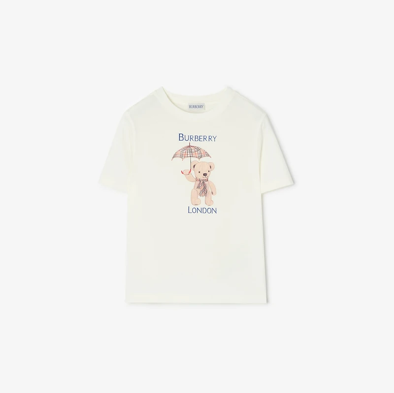 London Bear Cotton T-shirt in Chalk white | Burberry® Official
