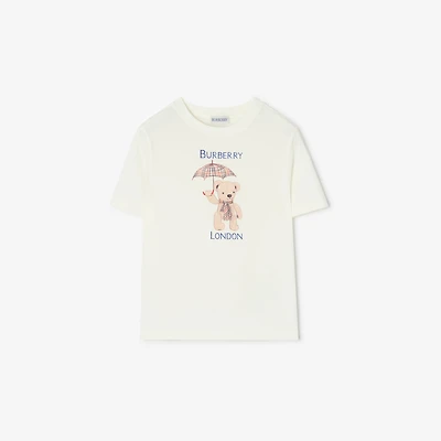 London Bear Cotton T-shirt in Chalk white | Burberry® Official