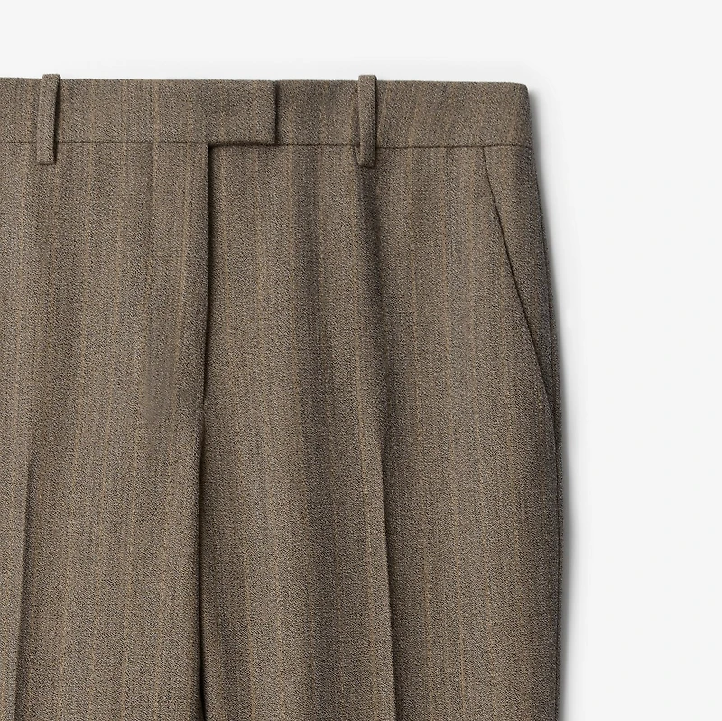 Mouliné Wool Tailored Trousers in Coffee brown melange - Women | Burberry® Official