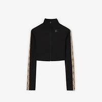 Stretch Nylon Cropped Track Jacket in Black - Women | Burberry® Official
