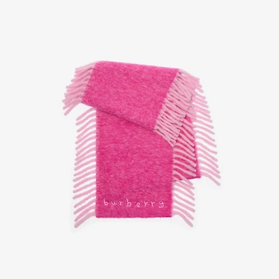 Alpaca Wool Blend Happy Scarf in Bow pink/jam pink | Burberry® Official