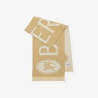 Logo Wool Scarf in Sand beige | Burberry® Official
