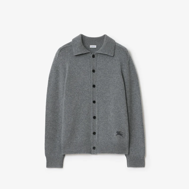 Cashmere Cardigan in Grey - Men | Burberry® Official