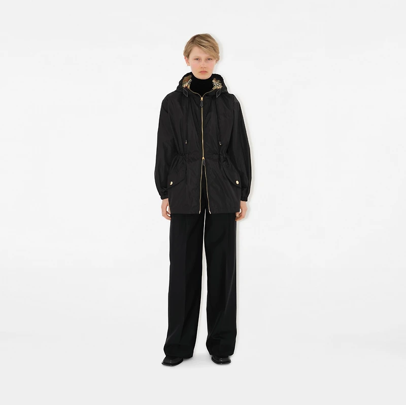Nylon Hooded Jacket in Black - Women | Burberry® Official