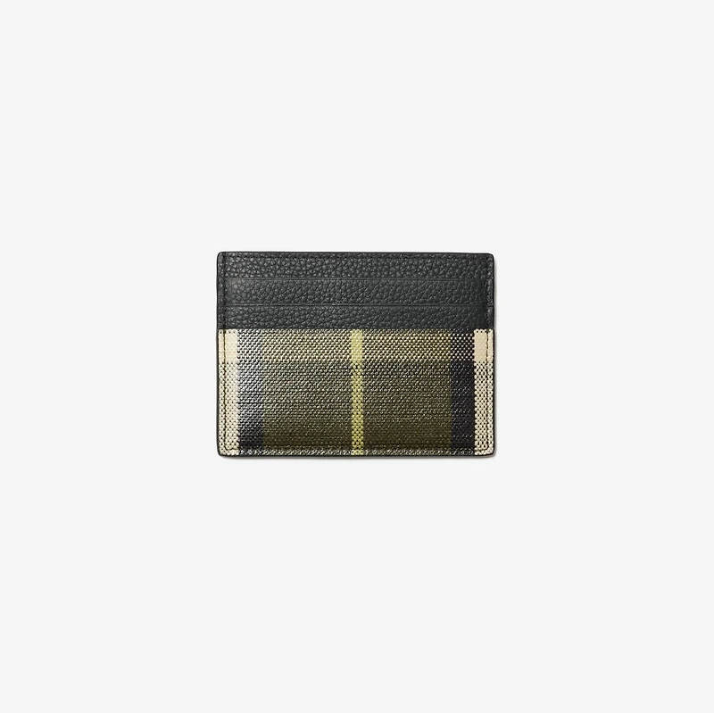 Tall Check Card Case in Thicket green - Men | Burberry® Official