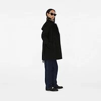 Short Kensington Heritage Trench Coat in Black - Women, Cotton Gabardine | Burberry® Official