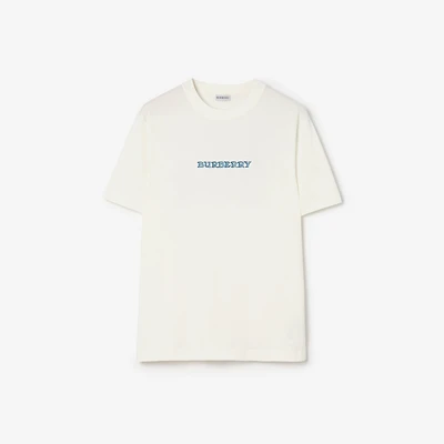 Heritage Logo Cotton T-shirt in Chalk white - Men | Burberry® Official