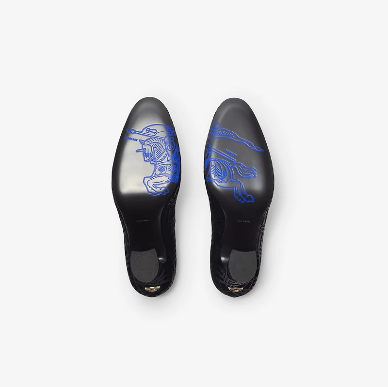 Check Suede Trinket Pumps in Black - Women, Leather | Burberry® Official
