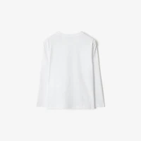 Puffer Bear Cotton Top in White | Burberry® Official